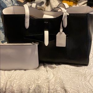 Lauren Ralph Lauren black and white tote